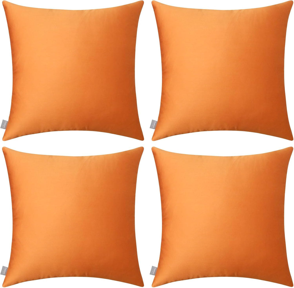 Thmyo 4-Pack 100% Cotton Comfortable Solid Decorative Throw Pillow Case, Thmyo Square Cushion Cover Pillowcase Sublimation Blank Pillow Cove…