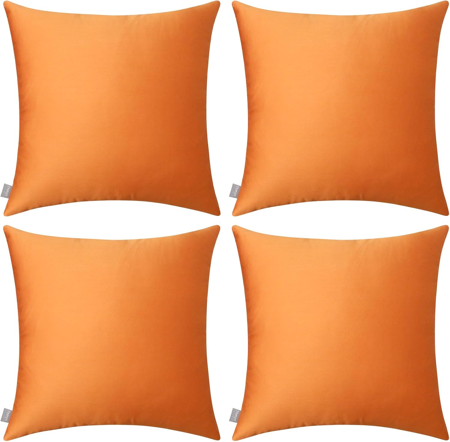 Thmyo 4-Pack 100% Cotton Comfortable Solid Decorative Throw Pillow Case, Thmyo Square Cushion Cover Pillowcase Sublimation Blank Pillow Cove…
