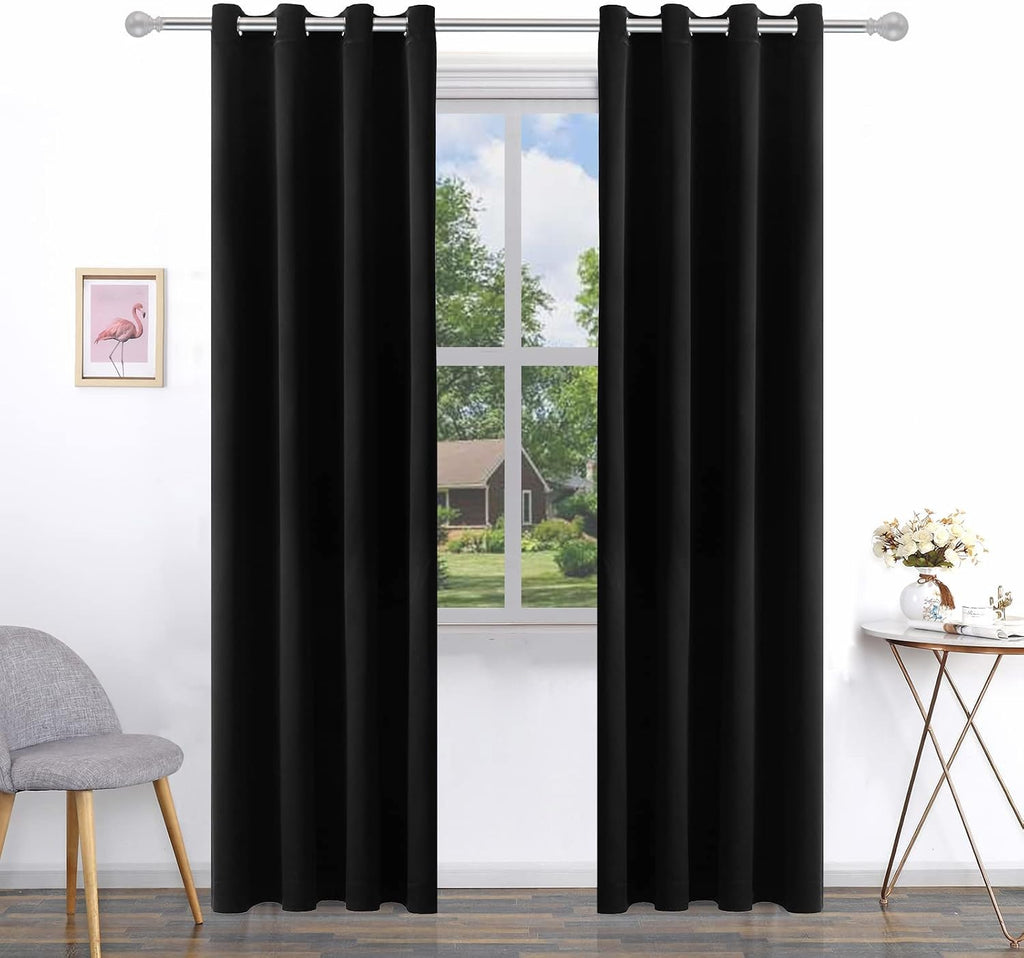 Pickluc Grommet Blackout Curtain for Living Room, Light Blocking Drapes, Thermal Insulated, Noise Reduction, 52 Inches Wide x 108 Inches Lo…