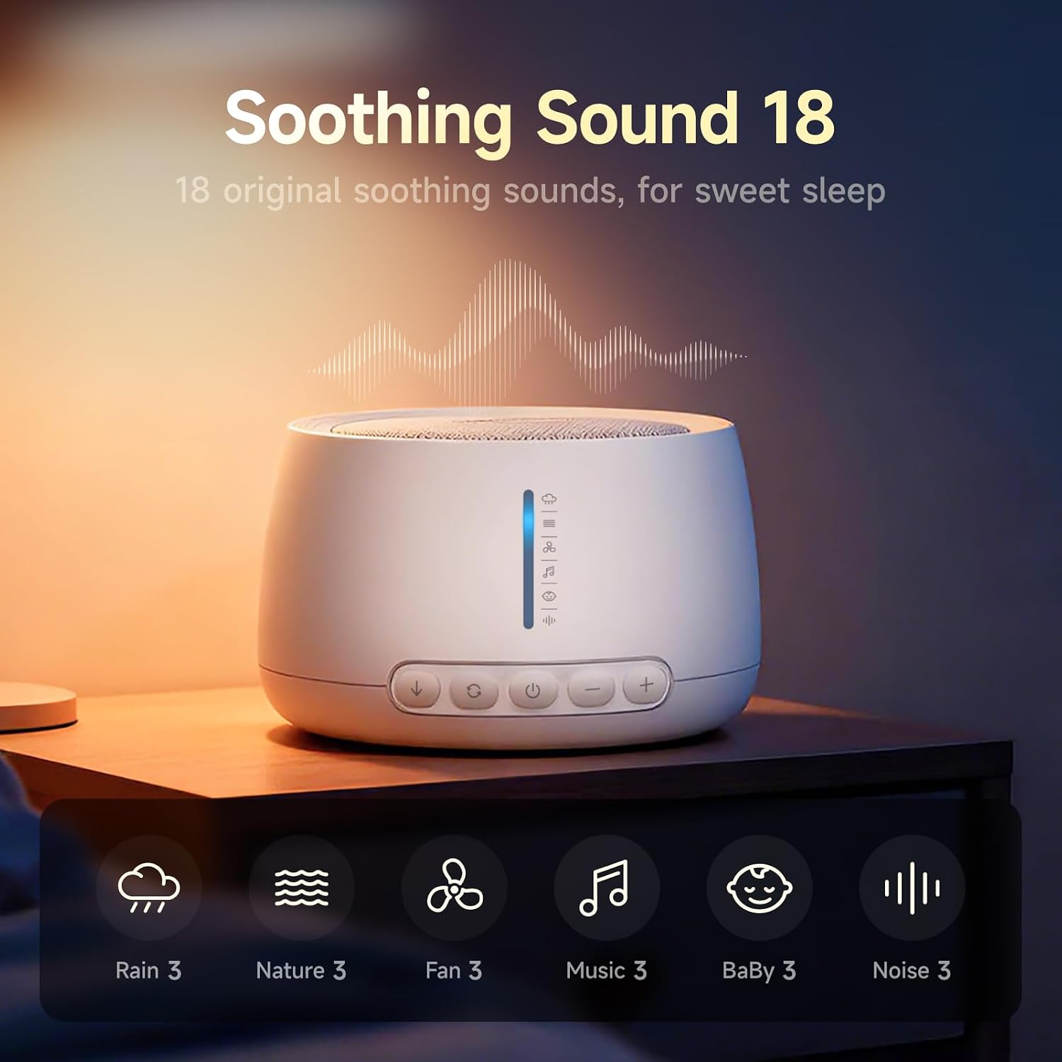Chevining White Noise Machine, Sound Machine for Sleeping, for Adults Baby,18 Non-Looping Sounds, ZenNap App Included 500+ Hi-Fi Aud…