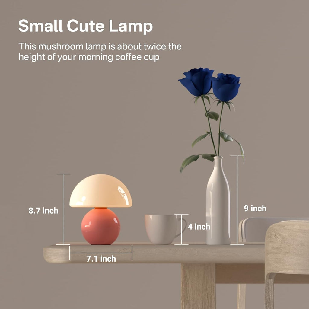 Dawnwake Mushroom Lamp Desk Lamp for Bedroom, Table Bedside Small Lamps for Living Room, Mushroom Decor Cute Mini Modern Mid Century Lamps…