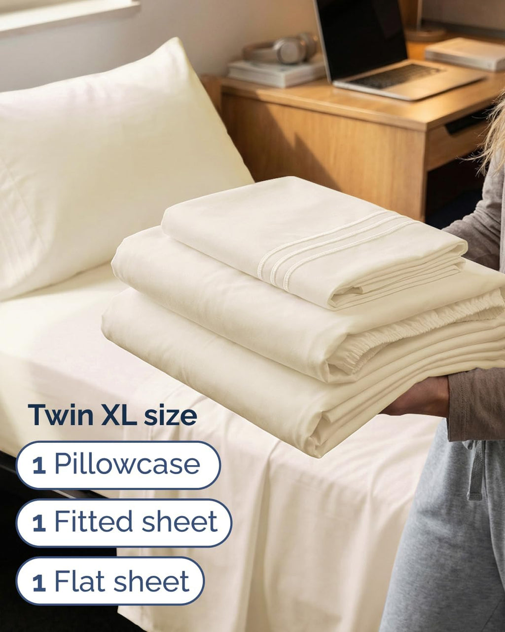 Twin XL Size 3 Piece Sheet Set - Comfy Breathable & Cooling Sheets - Hotel Luxury Bed Sheets for Women & Men - Deep Pockets, Easy-Fit…
