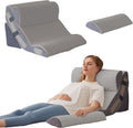 Ahpmeoa 4PCS Wedge Pillow Set for After Surgery, Back Pillow for Bed Sitting up, 10-in-1 Foam Wedge Pillow for Acid Reflux & Back, Post Su…