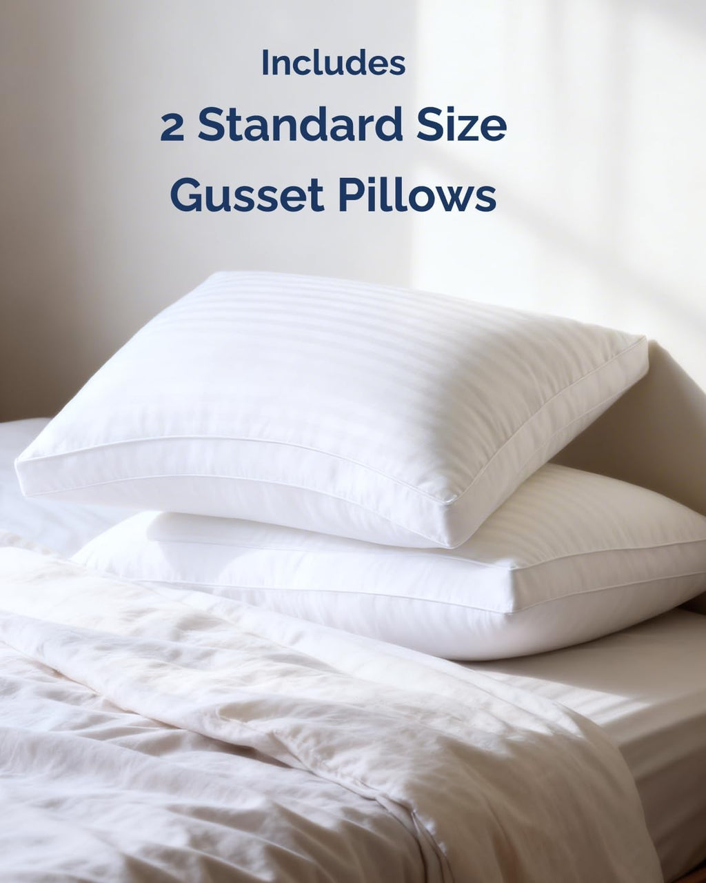 CGKUnlimited Bed Pillows for Sleeping Standard Size Set of 2 - Super Soft & Fluffy w/ Down Alternative Filling - Hotel Luxury Quality, Guss…