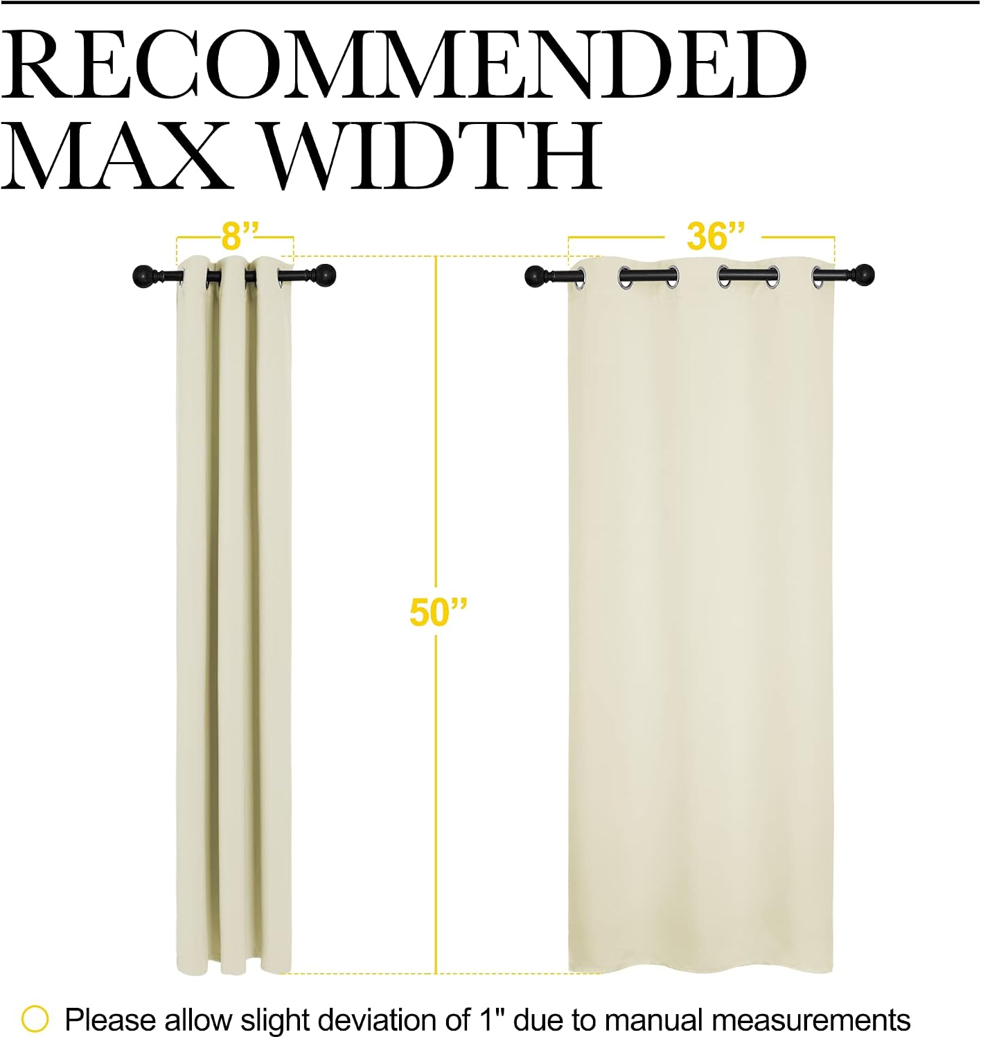 NICETOWN Kitchen Curtains for Decoration, Thermal Insulated Grommet Room Darkening Draperies/Panels for Laundry (Beige, 2 Panels, W42 x…