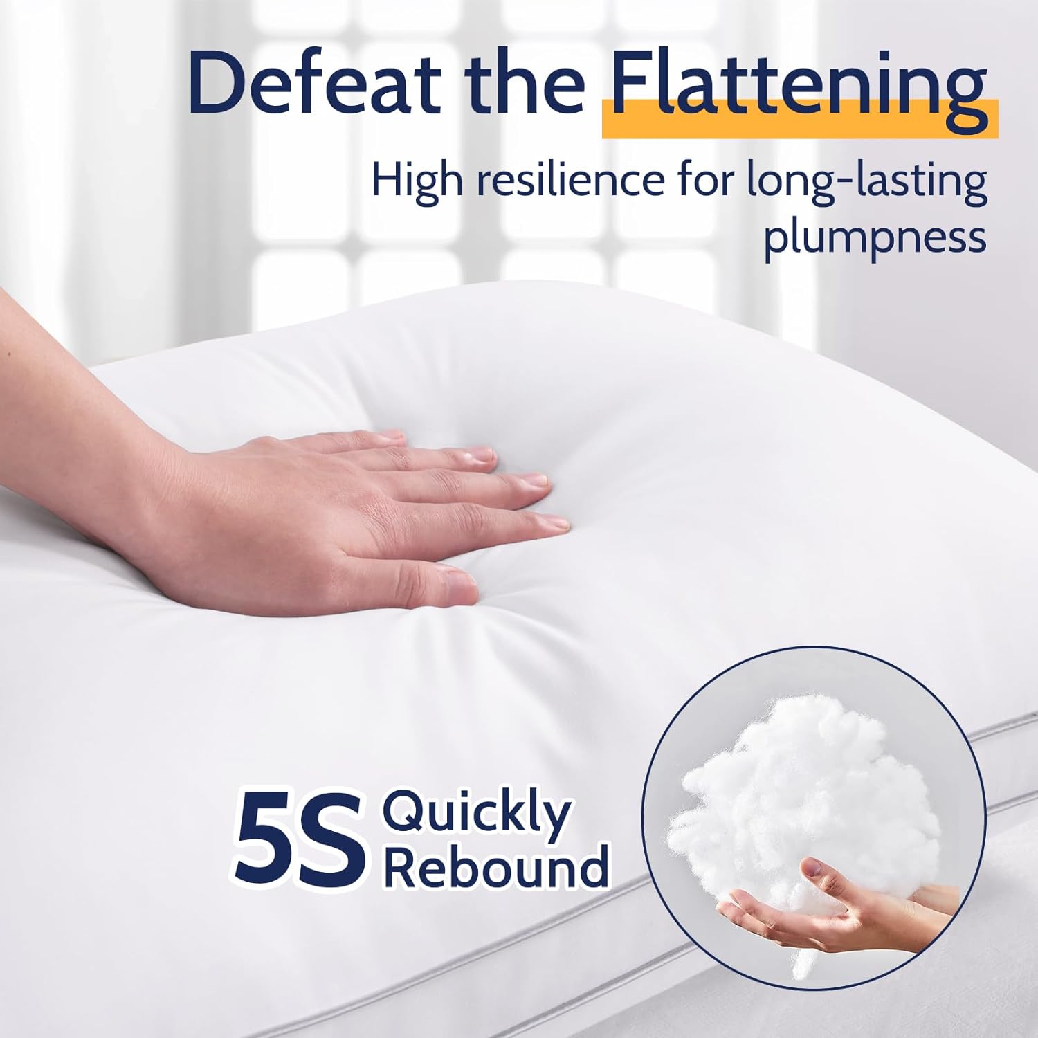 Roumea Pillows King Size Set of 2, Gusseted Bed Pillows for Sleeping 2 Pack, Luxury Hotel Quality, Supportive King Pillow with Soft Down Al…