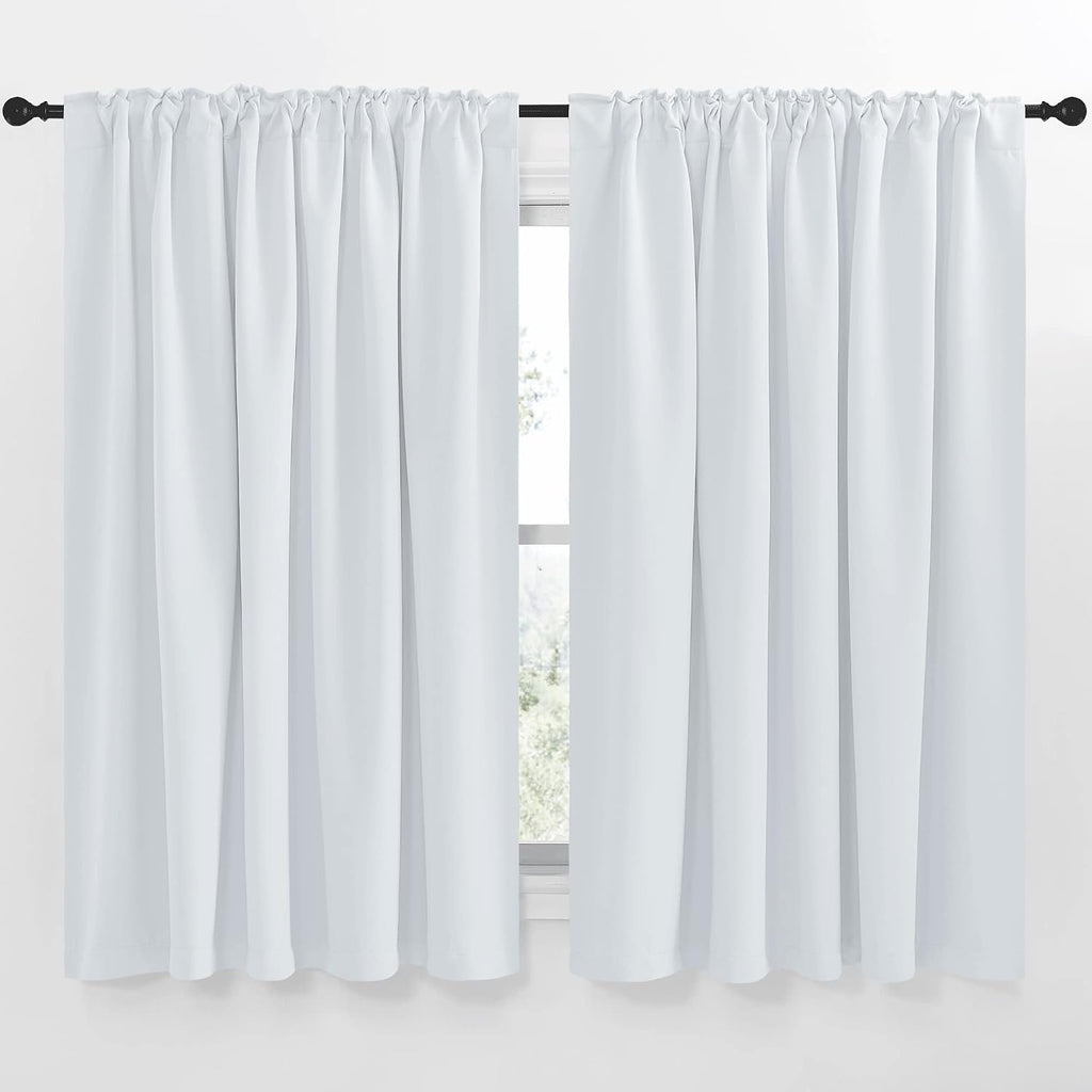 Nicetown Living Room Darkening Curtain Drapes - (Cloud Grey Color) W70 x L63, Set of 2, Room Darkening Window Treatment Drapery Panels Grey