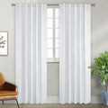 BGment White Curtains 84 inch Length - 42 x 84 inch Rod Pocket and Back Tab Thermal Insulated Room Darkening Curtains for Living Room, 2…