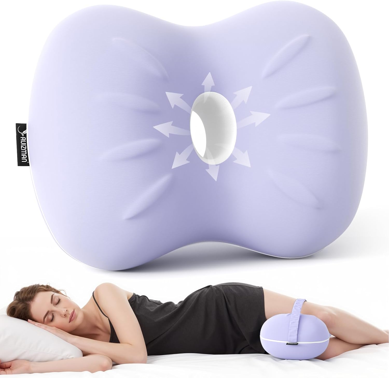 Knee Pillow for Side Sleepers - Cooling Pillow Between Legs for Side Sleeping - Memory Foam Knee Pillow with Strap for Hip Pain & Spine…