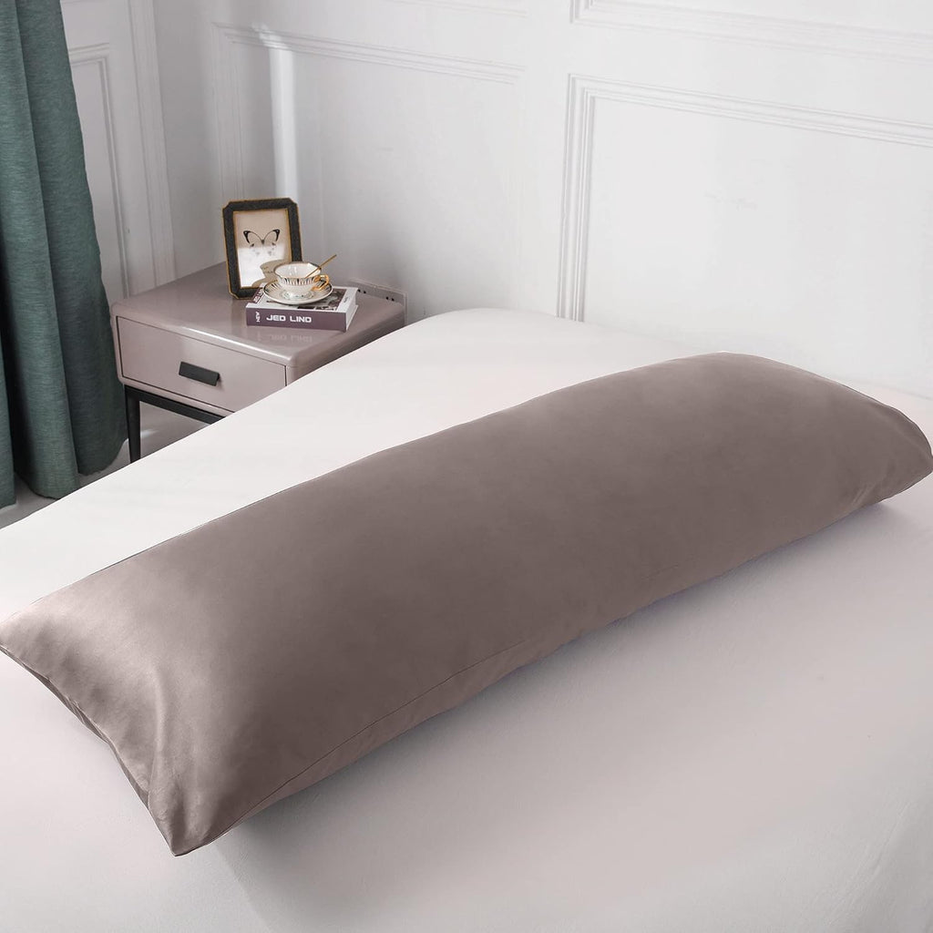 Leeden Body Pillow Cover, 100% Cotton, 800 Thread Count, Soft Breathable Long Pillow Case, Envelope Closure (Light Taupe,21"x 54") Cotton
