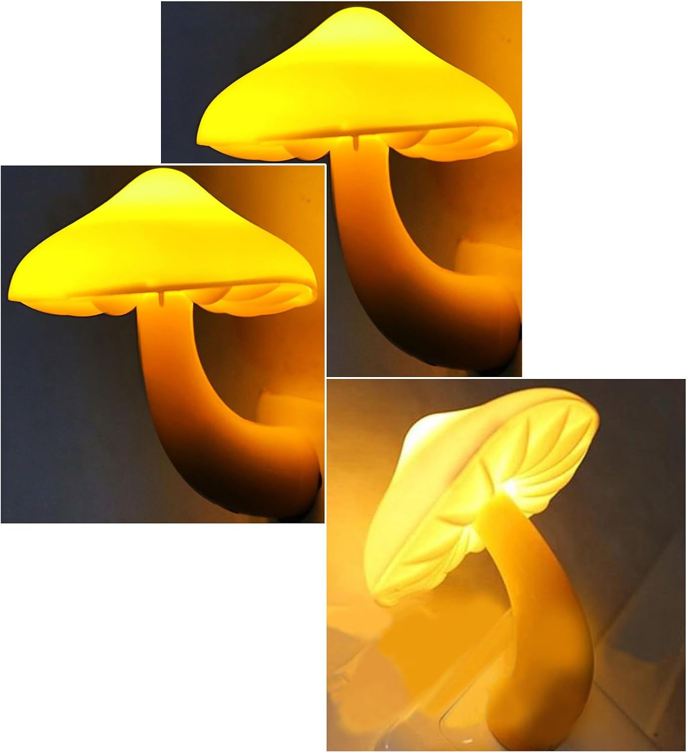 AUSAYE 3 Pack Sensor LED Mushroom Night Light Plug in Lamp Cute Night Lights for Adults Kids NightLight…