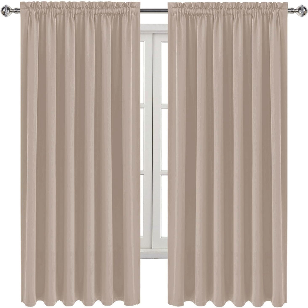 DWCN Blackout Curtains for Living Room Thermal Insulated, Energy Saving & Noise Reducing Bedroom Curtains, Camel, W 70x L 63 Inch, Set of…