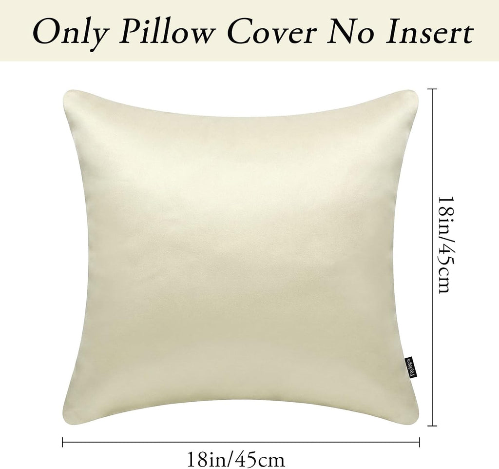 Faylapa 4 Pack Silky Satin Throw Pillow Cases Heavy Silk Satin Decorative Pillow Covers Solid Dyed Soft Pillow Cover Home Decor, 18" x…