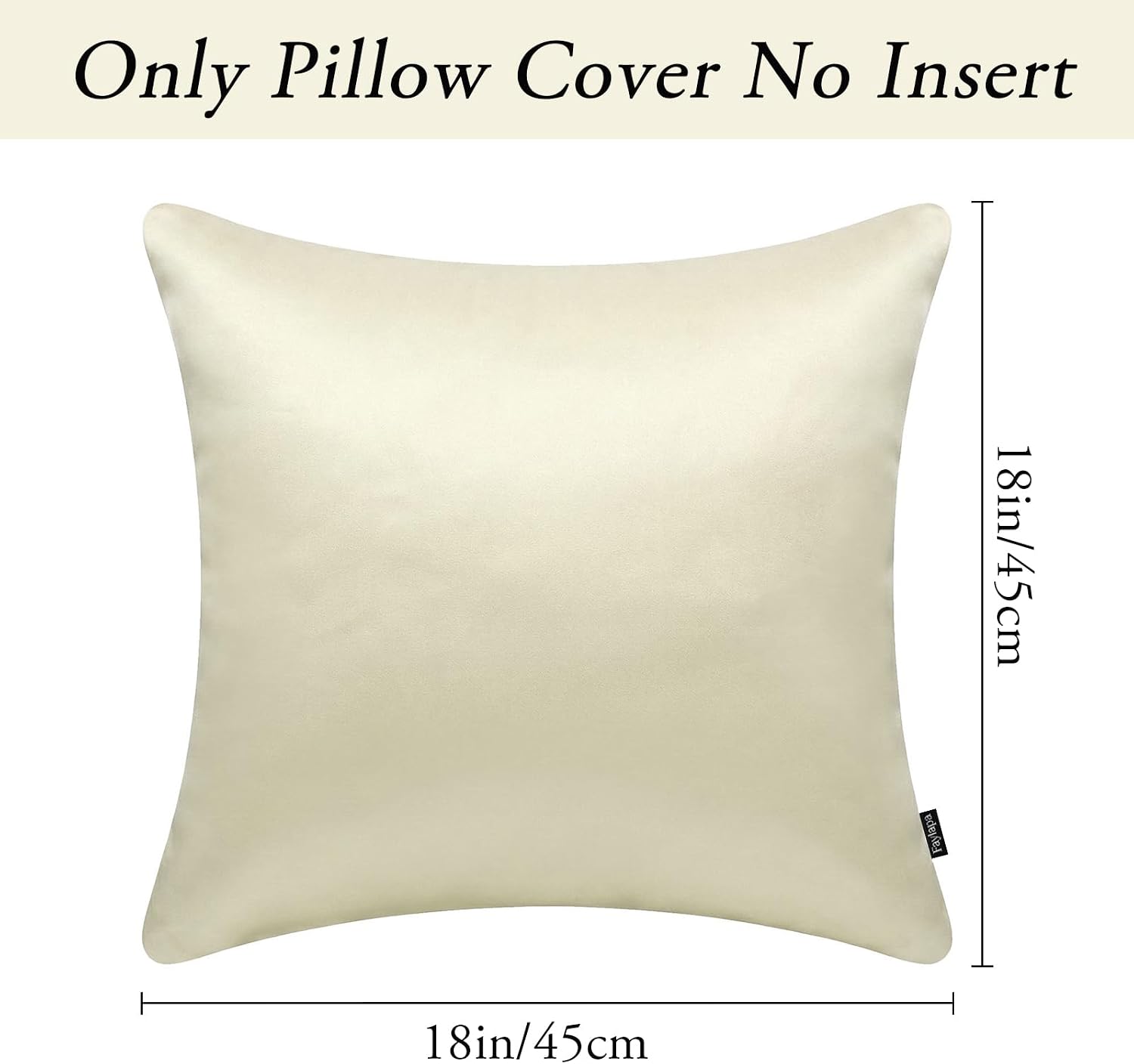 Faylapa 4 Pack Silky Satin Throw Pillow Cases Heavy Silk Satin Decorative Pillow Covers Solid Dyed Soft Pillow Cover Home Decor, 18" x…