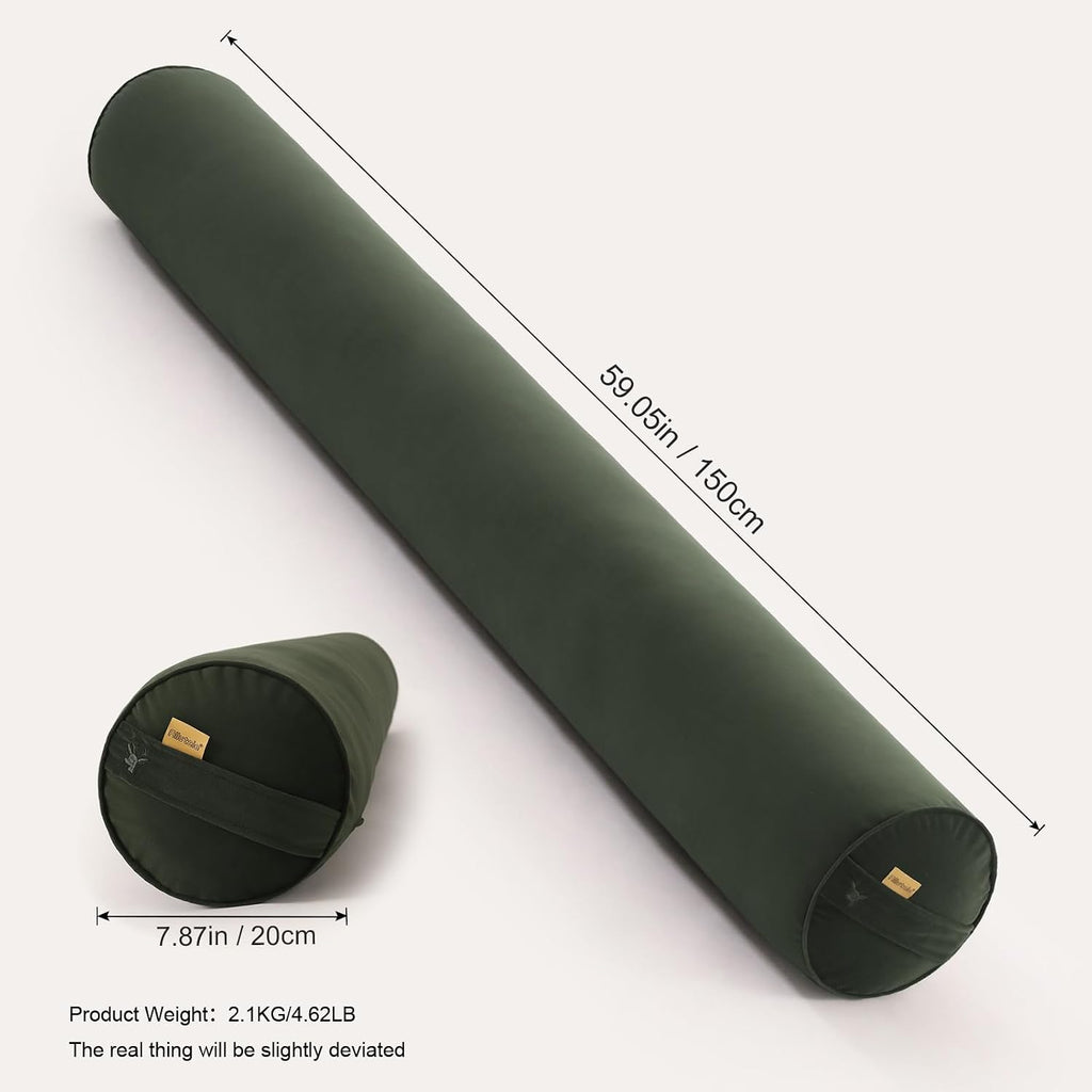Body Pillow for Adults, Long Round Pillow, Big Cylindrical Pillow, Large Full Bolster Pillows for Side Sleepers (Jade Green, 59"*7.87")