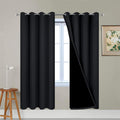 Yakamok 72 Inch Length 100% Blackout Curtains for Bedroom, 2 Thick Layers Thermal Insulated Grommet Total Blackout Drapes with Black Liner…