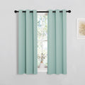 NICETOWN Thermal Insulated Curtains Blackout Draperies, Aqua Blue, Set of 2, 29 by 40 inches Long Window Treatment Solid Grommet Room…