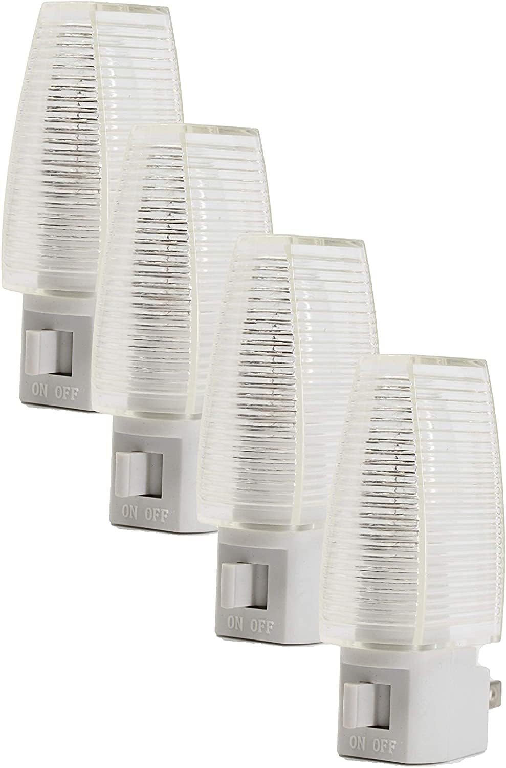 Kingman Night Light Wall Plug in with On/Off Switch Warm White UL Listed, 120V 4W (2 Pack)