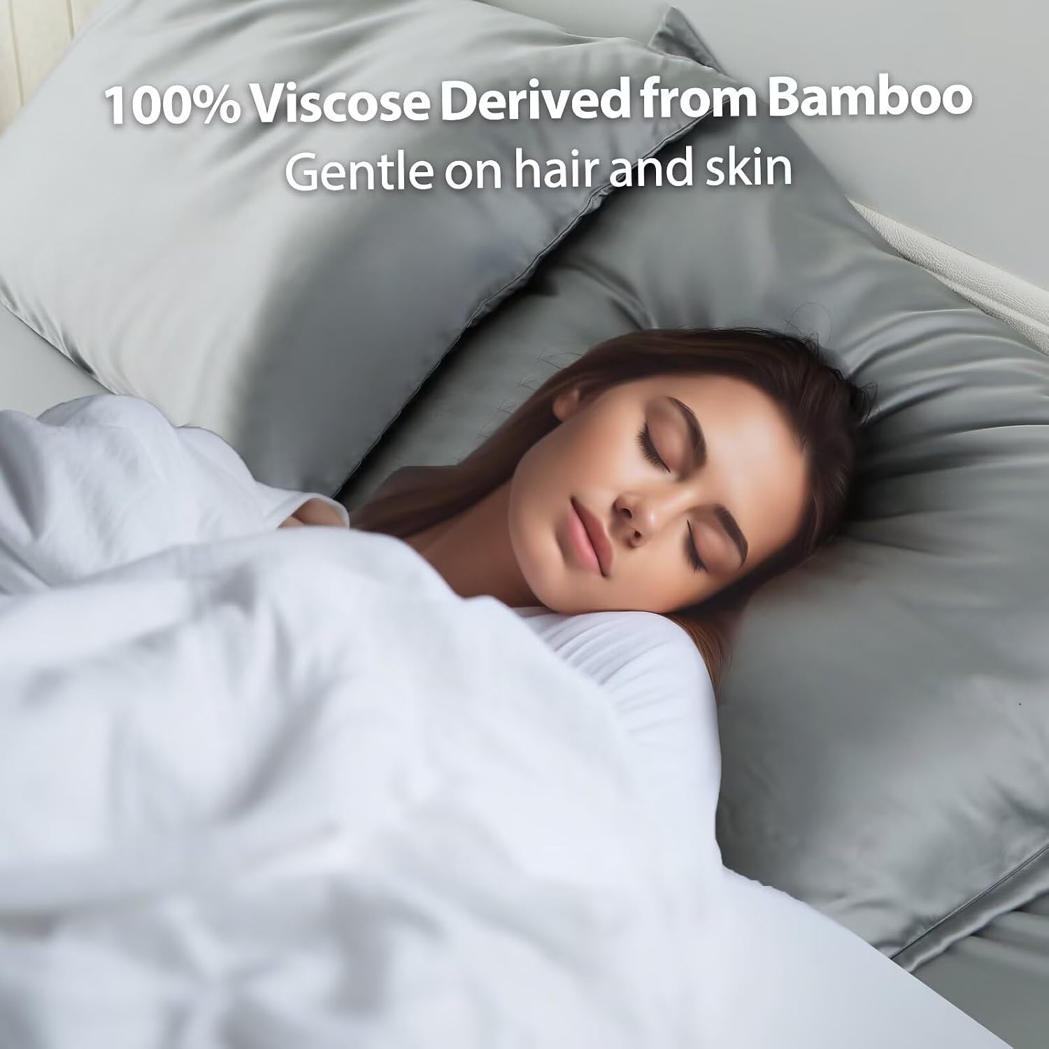 ShunjieHome 4 Pack Cooling Pillow Cases, Viscose Derived from Bamboo Pillow Protectors Queen Size Set of 4, 400 Thread Count Soft Silky Brea…