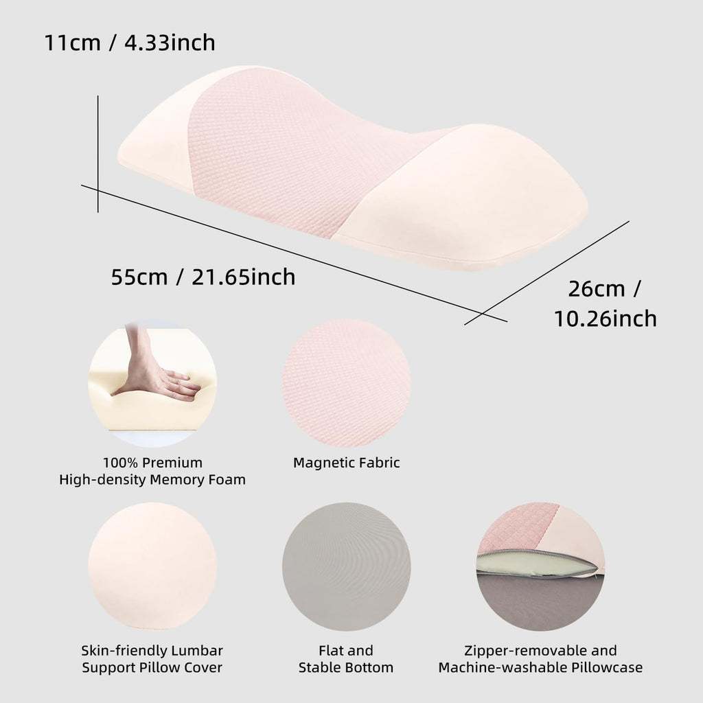 LittleSlowDuck Lumbar Support Pillow for Sleeping, Memory Foam Lower Back Bed Rest Support Pillows for Car Bed, Couch, Waist Support…