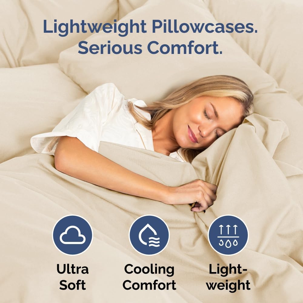 King Standard Pillow Cases Set of 4 - Soft Hotel Quality Pillowcase Covers - Comfy Bedding for Women, Men, Kids & Teens - Machine…
