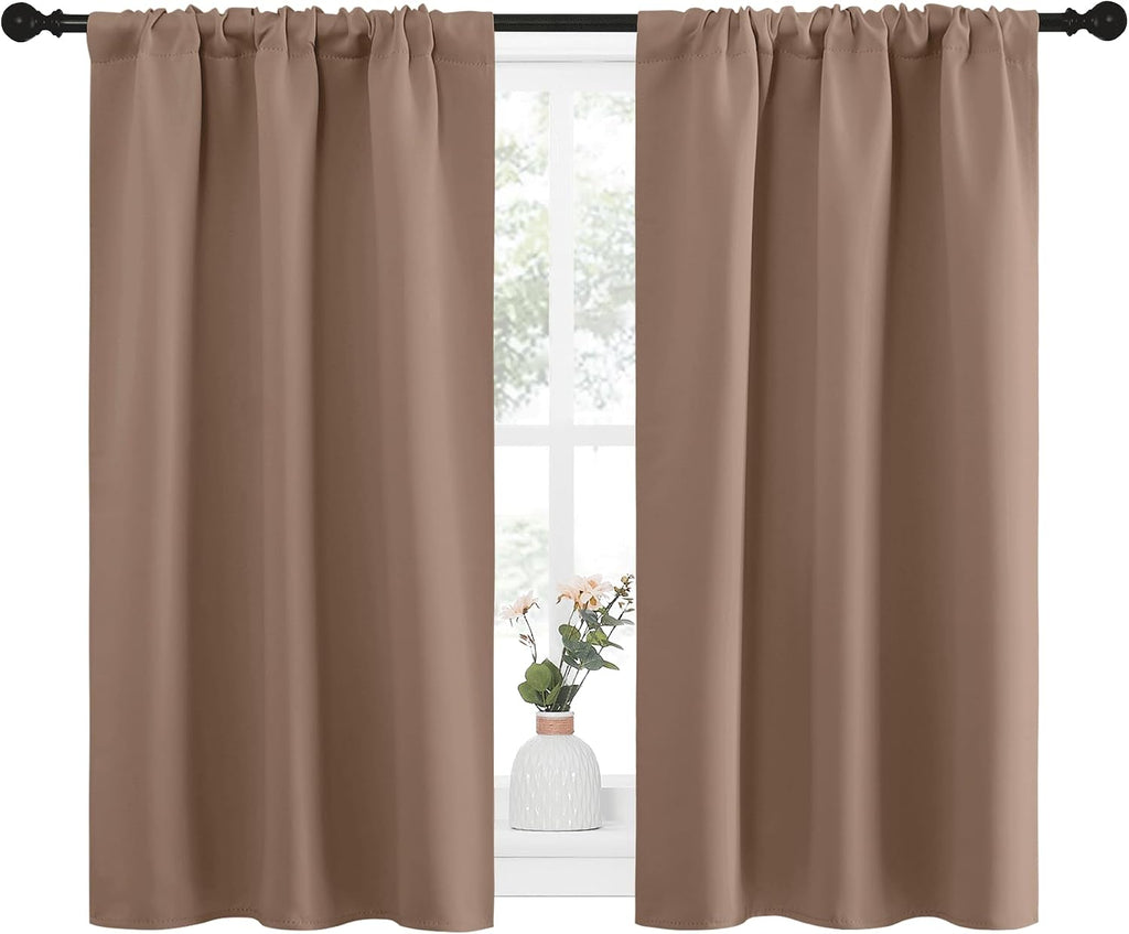 NICETOWN RV Blackout Curtains for Camper Windows, Window Treatment Thermal Insulated Rod Pocket Small Blackout Draperies/Drapes for…