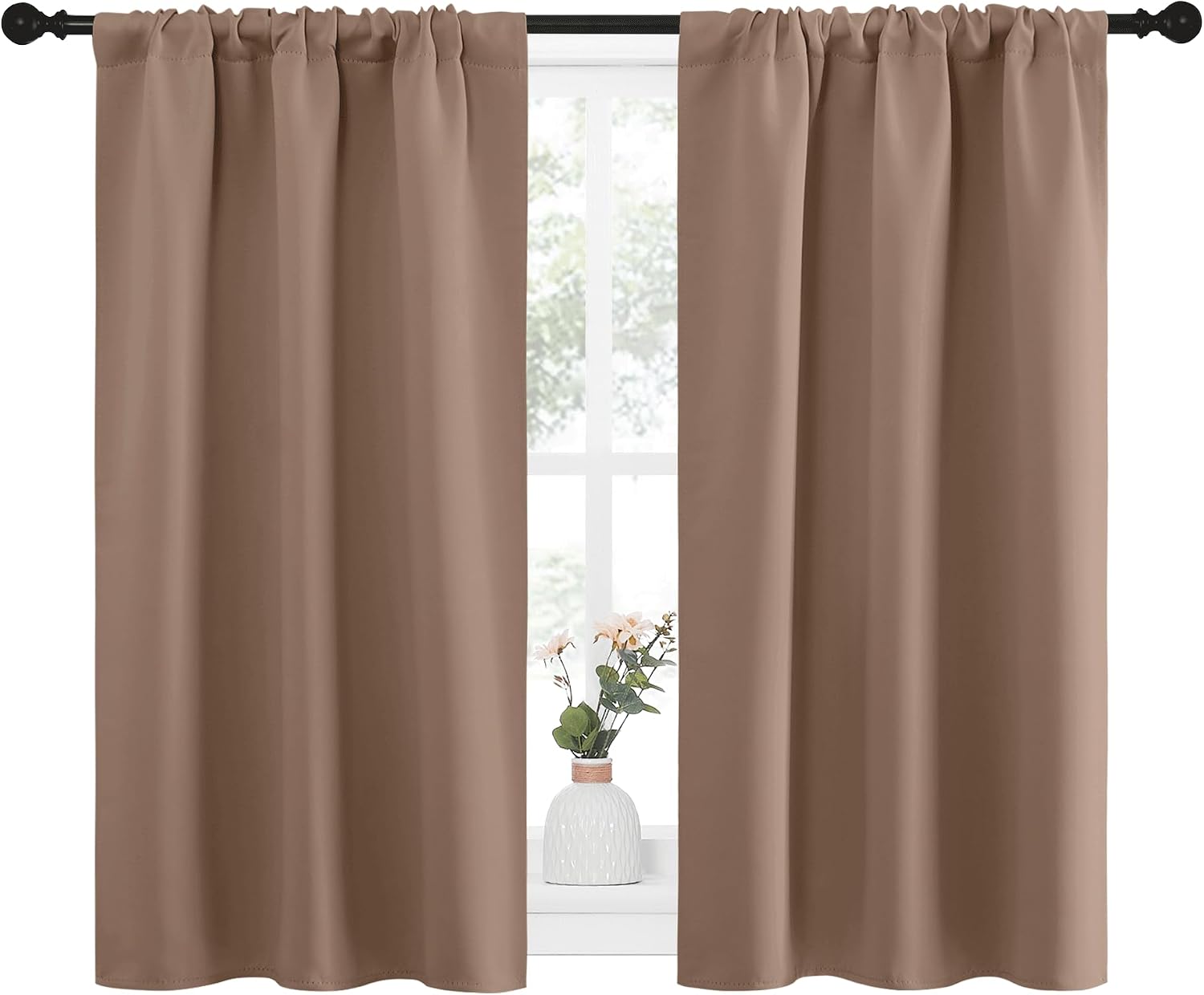 NICETOWN RV Blackout Curtains for Camper Windows, Window Treatment Thermal Insulated Rod Pocket Small Blackout Draperies/Drapes for…