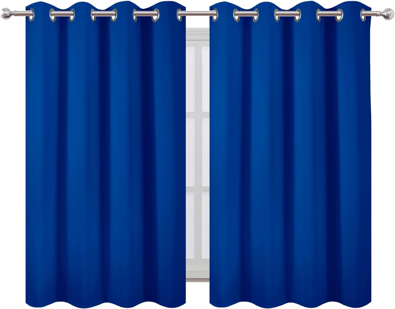 Lemomo Blackout Curtains 66 x 54 Inch Long Royal Blue Curtains Set of 2 Panels Room Darkening Curtains for Bedroom and Living Room 54 Inch…