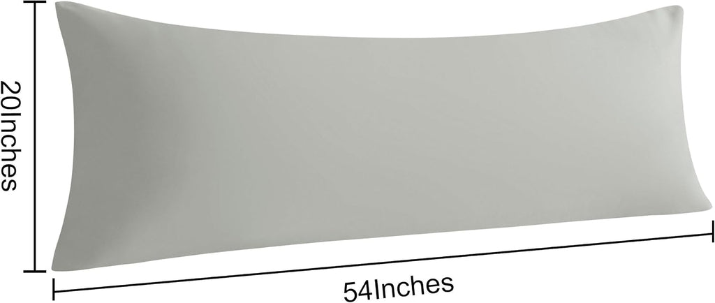 Ntbay Body Pillowcase Set of 2, 20x54 inches, Light Grey, Soft, Wrinkle, Fade Resistant, Envelope Closure, Microfiber, 2 Pieces 2 Pieces Gr…