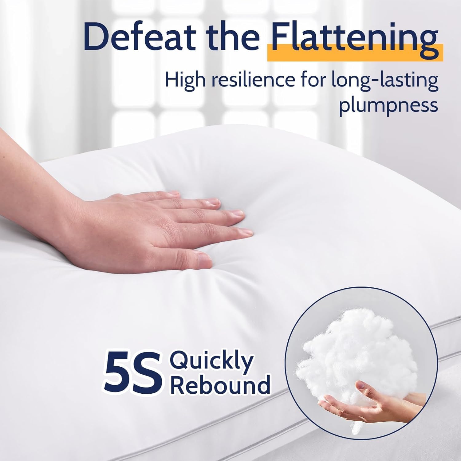 Roumea Pillows Standard Size Set of 4, Gusseted Bed Pillows 4 Pack, Luxury Hotel Quality, Supportive Standard Pillows with Soft Down Alterna…