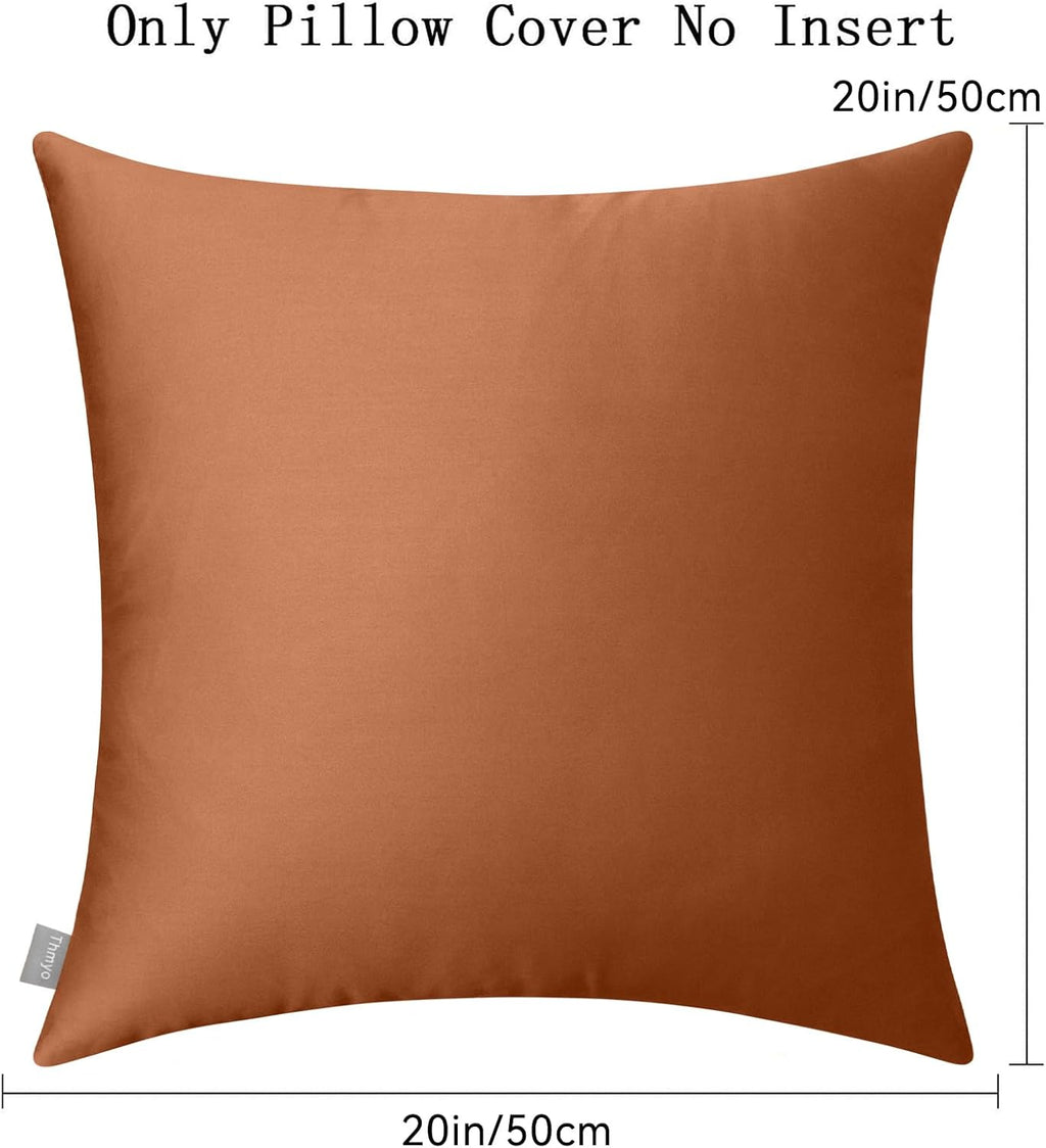 Thmyo 4-Pack 100% Cotton Comfortable Solid Decorative Throw Pillow Case, Square Cushion Cover Pillowcase Sublimation Blank Pillow Covers DI…