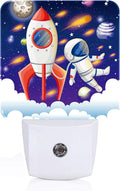 Rocket and Astronaut Night Light, Plug-in Night Lights with Dusk to Dawn Sensor for Stairway, Hallway, Bedroom Sleep Friendly Ideal for…