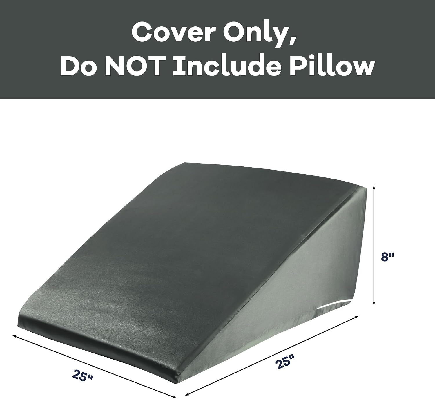 HOMBYS Satin Bed Wedge Pillow Cover Silky & Smooth Wedge Pillowcase 1 Pack 24x24x8, Soft & Breathable, Removable & Machine…