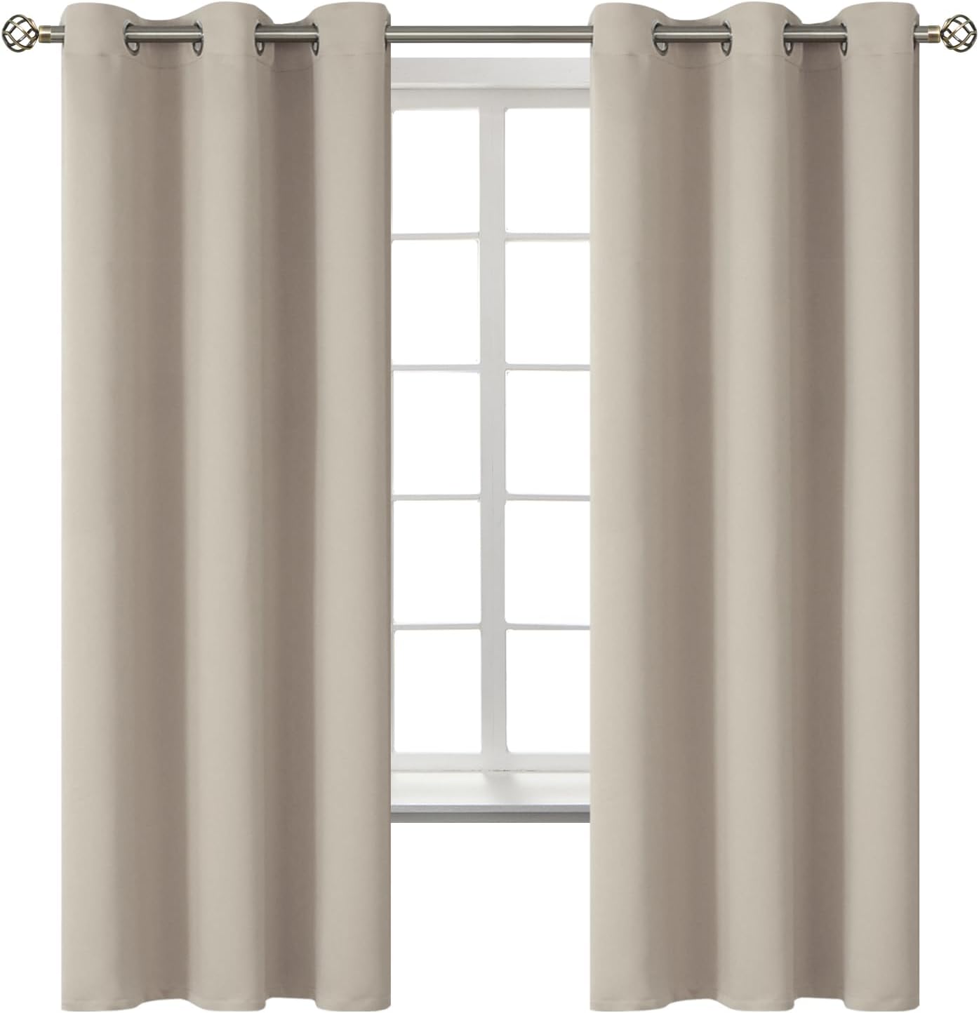 BGment Room Darkening Curtains 63 Inches Long - Grommet Thermal Insulated Drapes Window Treatment Curtains for Bedroom, 2 Panels, 38 x 63 I…