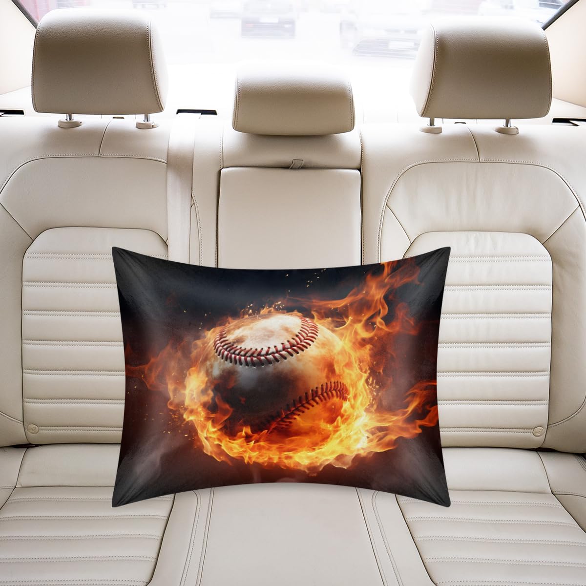 Fire Sports Baseball Satin Pillowcase for Hair and Skin Soft Silk Pillow Cases with Envelope Closure Cooling Pillow Case Slip 15.99…