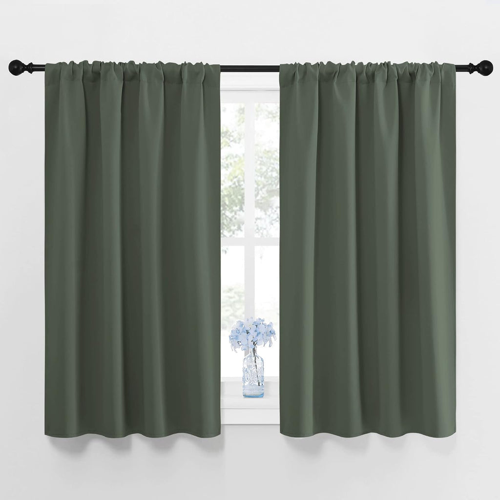 NICETOWN Bedroom Curtains Blackout Draperies - All Season Thermal Insulated Solid Rod Pocket Top Blackout Curtains/Drapes for Kid's Room…