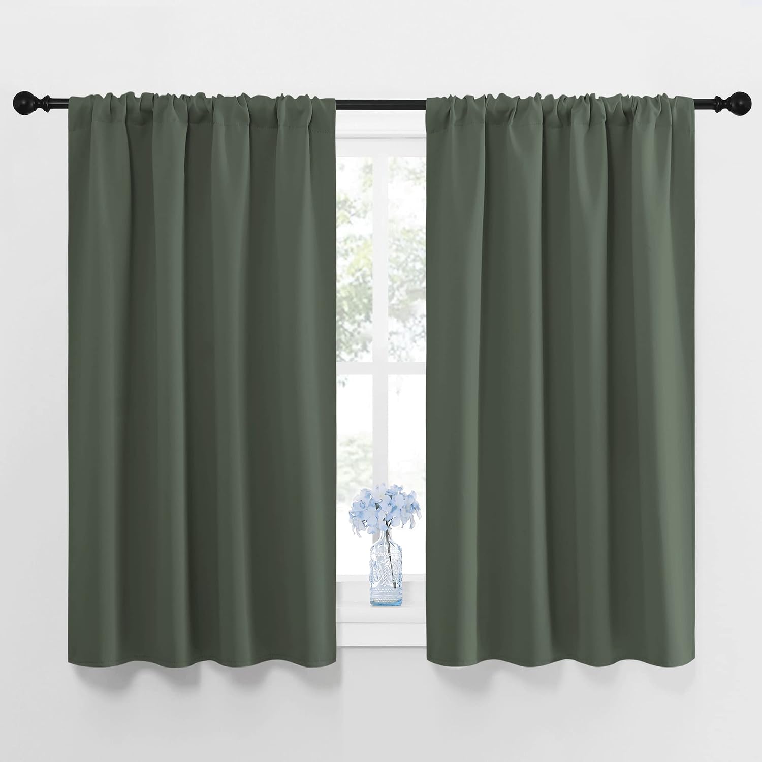 NICETOWN Bedroom Curtains Blackout Draperies - All Season Thermal Insulated Solid Rod Pocket Top Blackout Curtains/Drapes for Kid's Room…