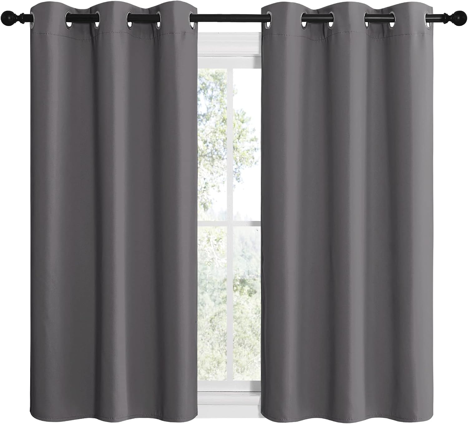 NICETOWN Bedroom Curtains Blackout Drapery Panels, Three Pass Microfiber Thermal Insulated Solid Ring Top Blackout Window Curtains/Drapes…
