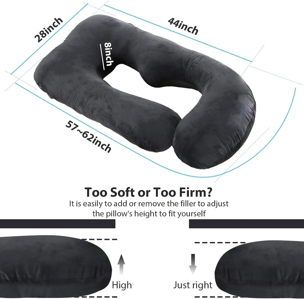 Battop Pregnancy Pillows for Sleeping, Full Body Maternity Pillow for Side Sleeping, Support for Back, Legs, Belly, HIPS, 57 Inch Pregnancy…