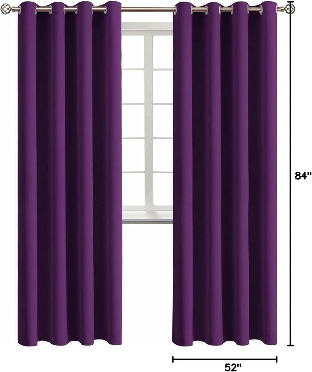 BGment Blackout Curtains - Grommet Thermal Insulated Room Darkening Bedroom and Living Room Curtain, Set of 2 Panels (52 x 84 Inch, Royal P…