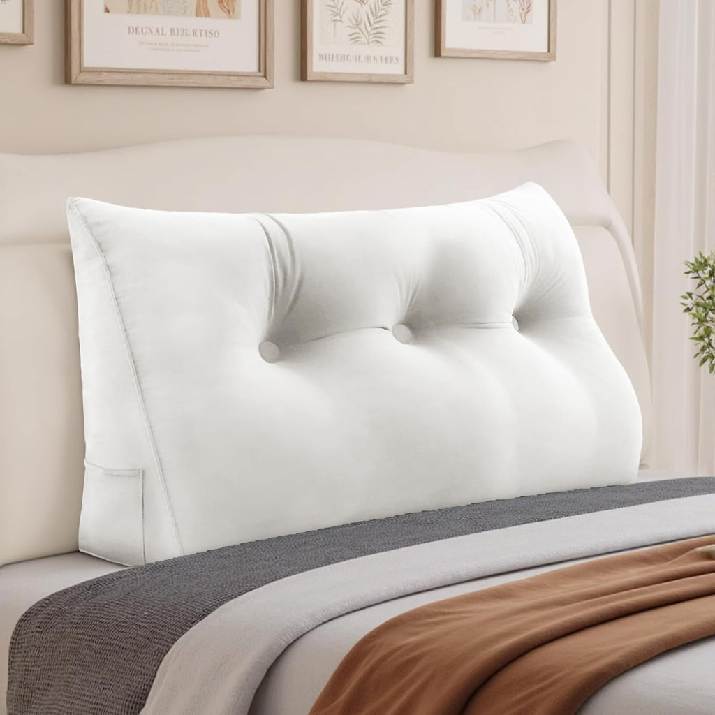 Wedge Pillow Headboard, Bed Wedge Pillow for Headboard, Headboard Pillow Queen, Back Support Cushion for Sitting up in Bed - Features…