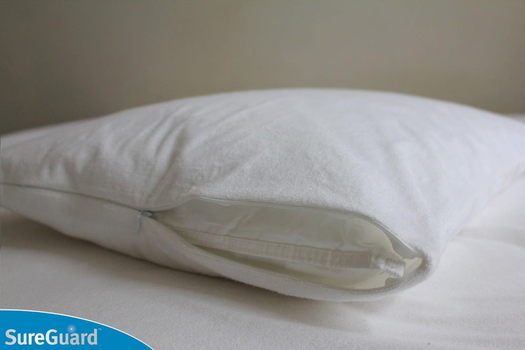 SureGuardMattressProtectors Set of 2 King Size SureGuard Pillow Protectors - 100% Waterproof, Bed Bug Proof, Hypoallergenic - Zippered Cott…