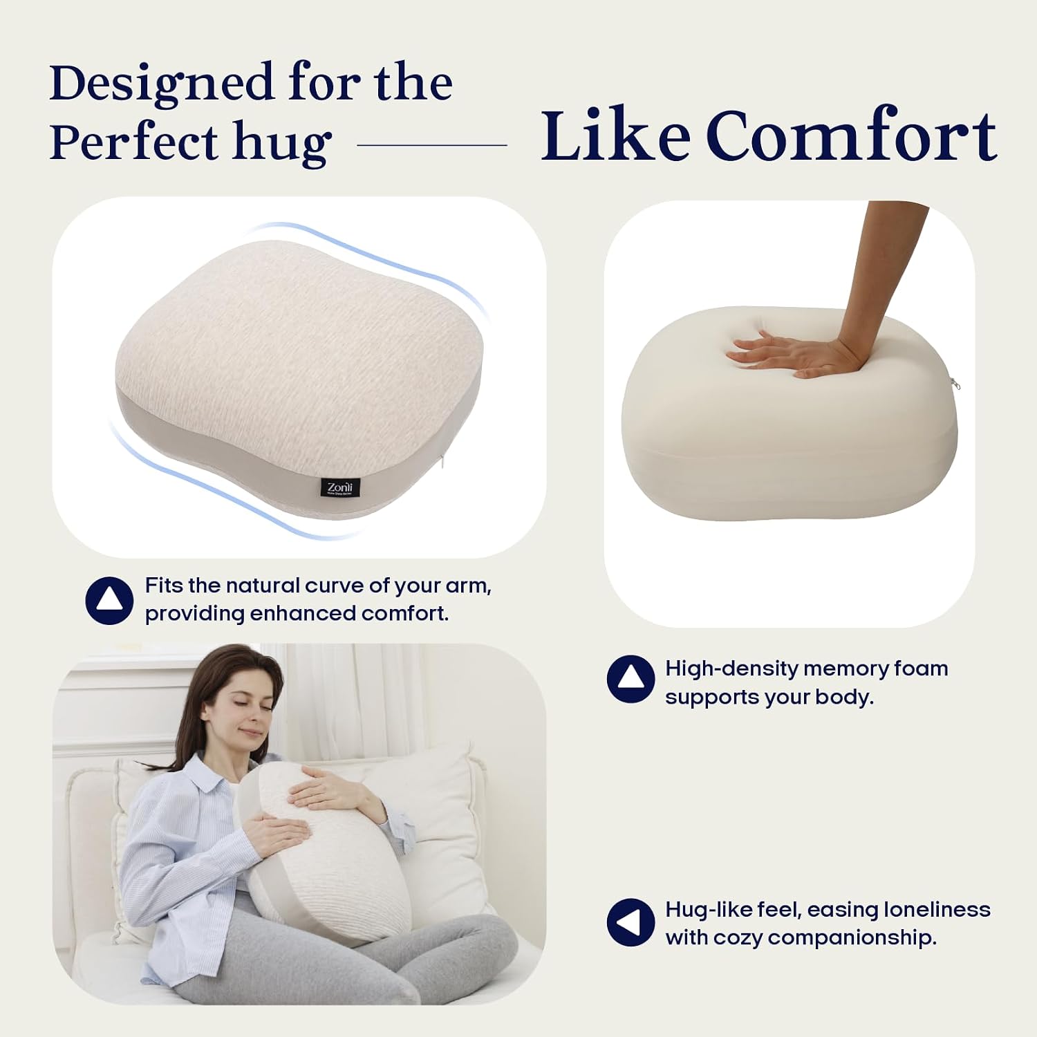 ZonLi Weighted Pillow for Adults 6.5Lbs, Washable Hug Pillow Get Better Sleep, Detachable Sensory Body Weighted Pillows, Memory Foam Bed…