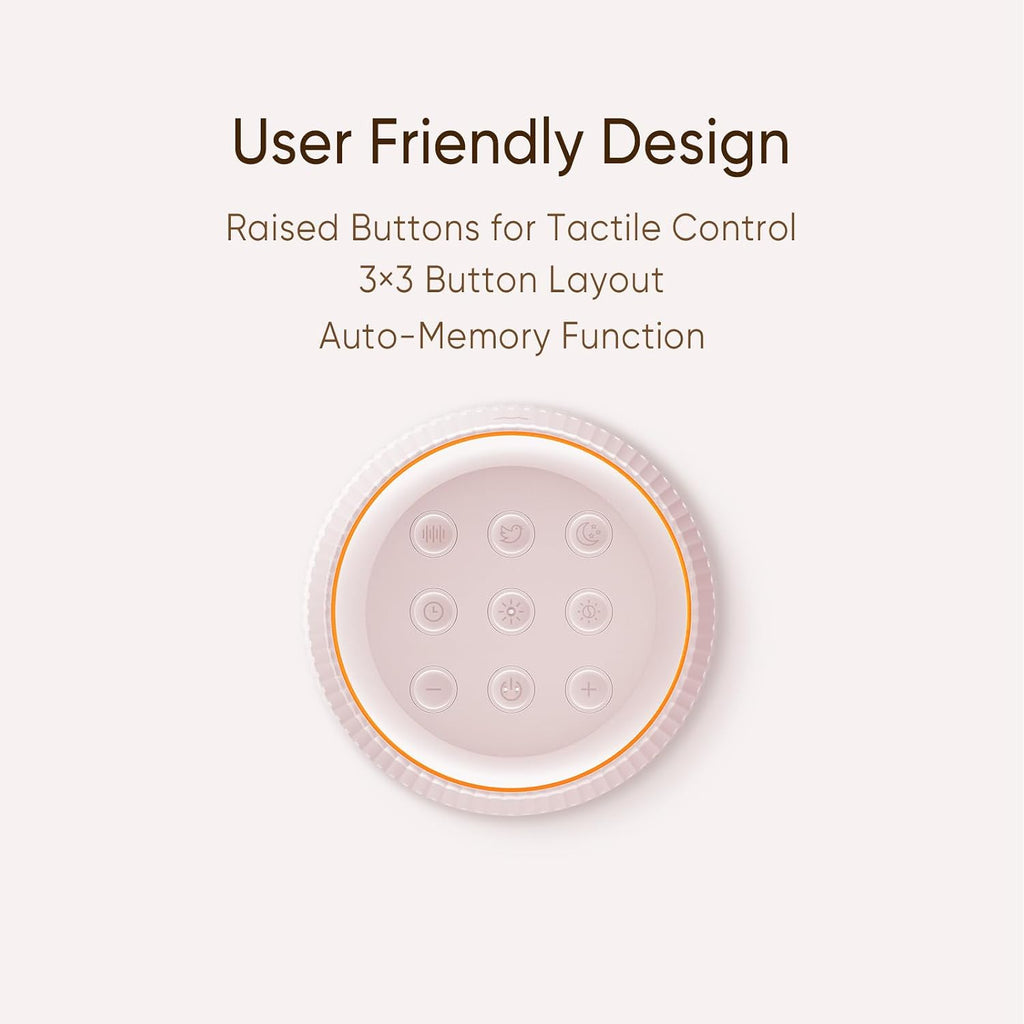 Kipcush® Noise Machine, White Noise Sound Machine for Baby & Adults, 26 Soothing Sounds, 8 Night Light Colors, Tap Control