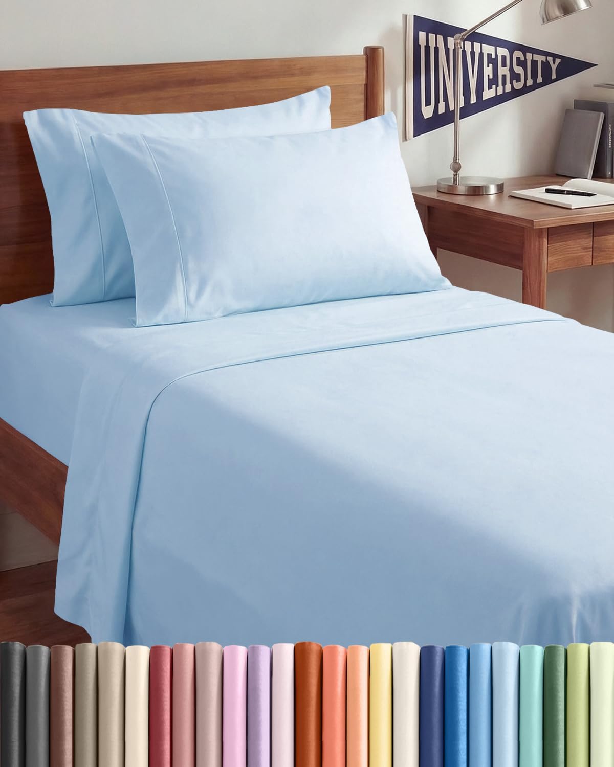 Twin XL 4 Piece Sheet Set - Comfy Breathable & Cooling - Hotel Luxury Bedding for Women, Men, Kids, Teens & Children - 1 Flat & 1 Fitted…