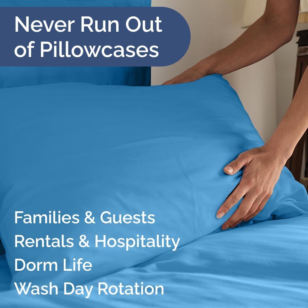 King Pillow Cases Set of 6 - Ultra Soft Hotel Quality Pillowcase Covers - Comfy, Cozy & Wrinkle Free - Shrink, Stain & Fade Resistant…