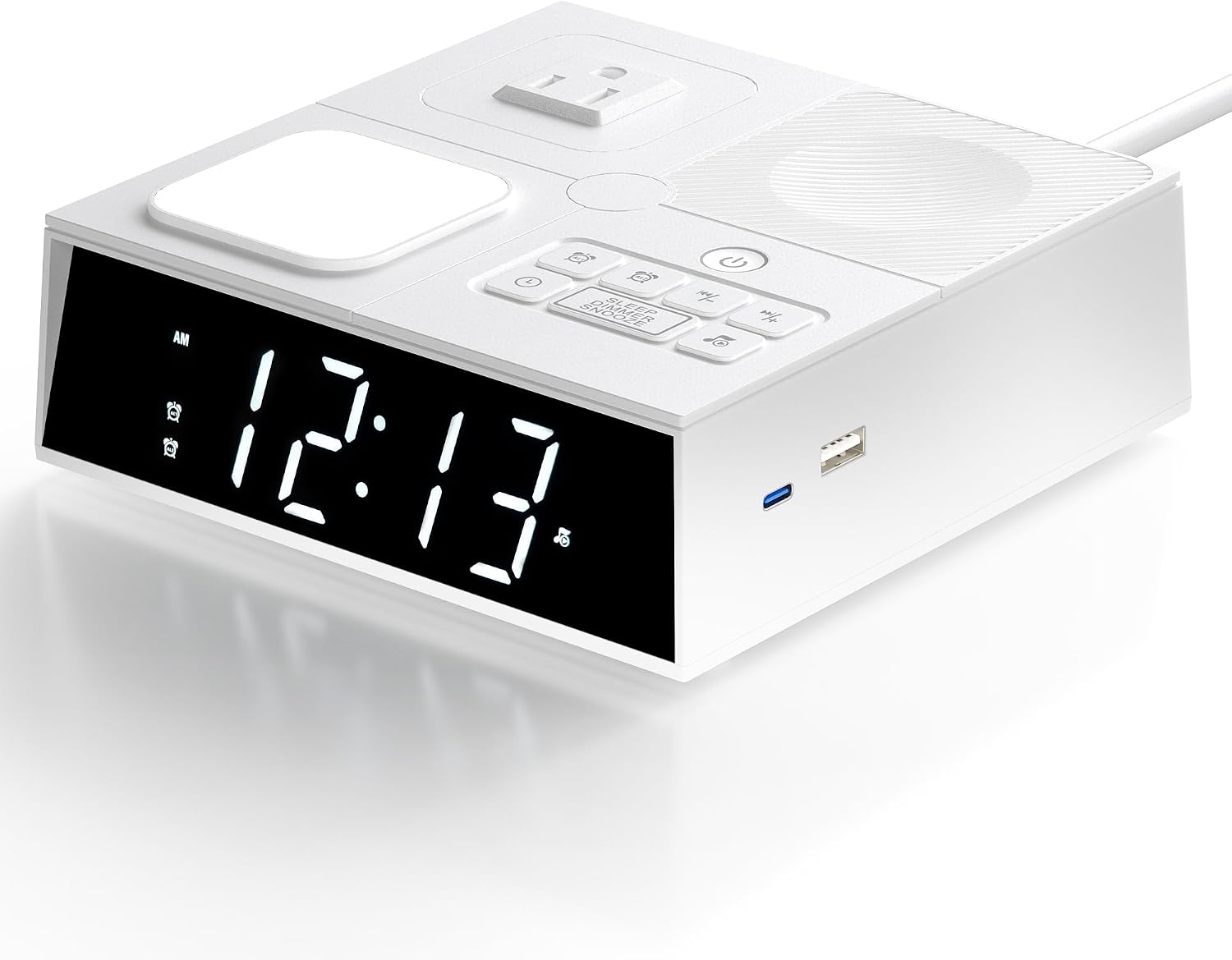 Fashionstrapsforchoose Multi-Functional Sleep Sound Machine with Clock, 41 Built-in Soothing White Noise Songs, 3-Level Bright Touch Switch…