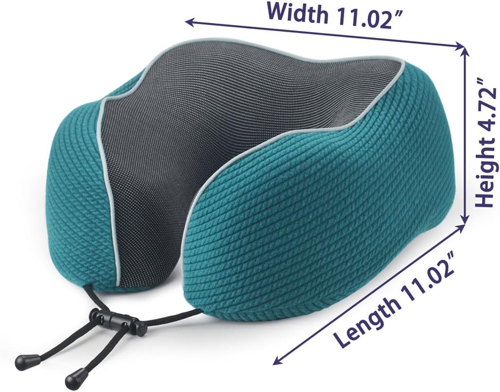 napfun Neck Pillow for Travel with Travel Pouch, Sleep Mask & Earplugs, Memory Foam Airplane Pillow for Headrest Sleep with Eyeshades…
