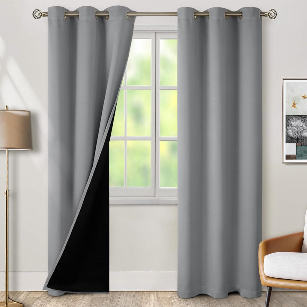 BGment Thermal Insulated 100% Blackout Curtains 84 Inch Length 2 Panels, Total Light Blocking Curtains for Bedroom, Grommet Window Drapes w…