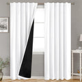 BGment Pure White 100% Blackout Curtains 84 Inches Long with Thermal Insulated Liner, Rod Pocket and Back Tab Double Layer Full Room…